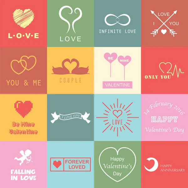 Set of valentines day logo — Stock Vector