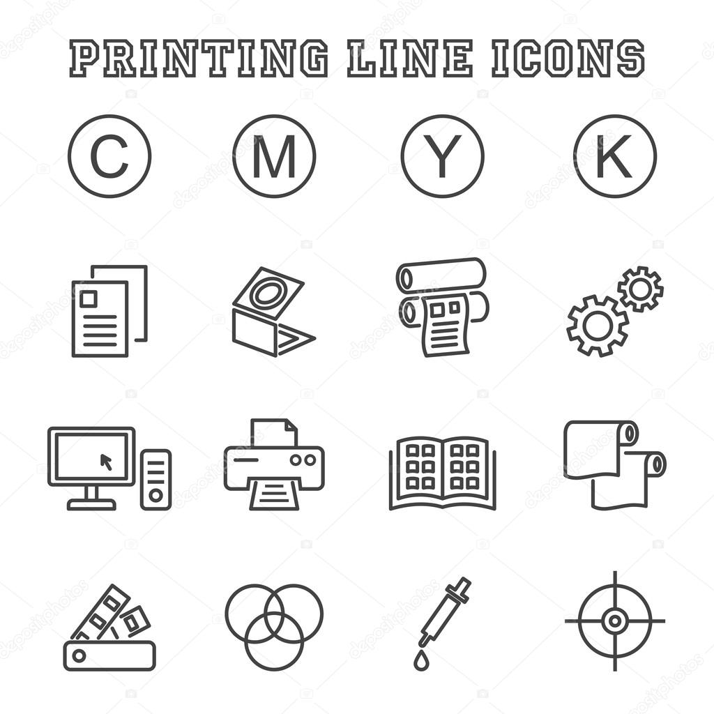 printing line icons