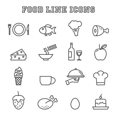 food line icons clipart