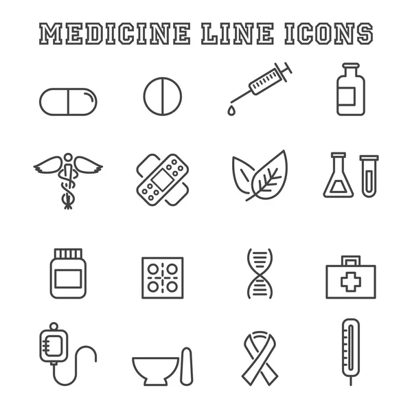 Icônes de ligne de médecine — Image vectorielle