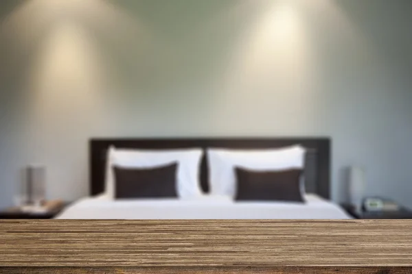 Décoration de bureau en bois avec fond de chambre — Photo