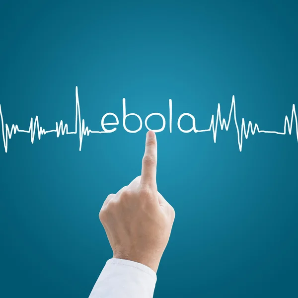 Mano médica con el concepto de virus del Ébola del pulso cardíaco —  Fotos de Stock