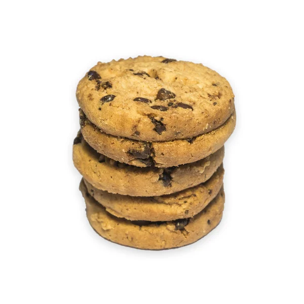Chokolade chip cookie isoleret på hvid baggrund - Stock-foto