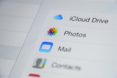 Chiang Mai, Tayland - 03 Ekim 2014: Apple icloud Icon apps 