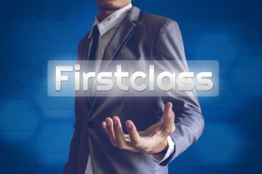 İşadamı veya aylýk Firstclass metin modern arayüz c ile