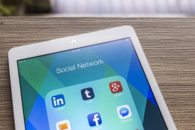 Chiang Mai, Tayland - 21 Eylül 2014: Tüm popüler sosyal m