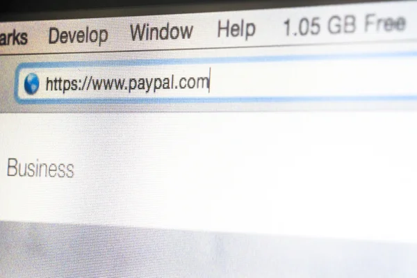 CHIANG MAI, TAILANDIA - 22 de octubre de 2014: Dirección del sitio web de Paypal — Foto de Stock