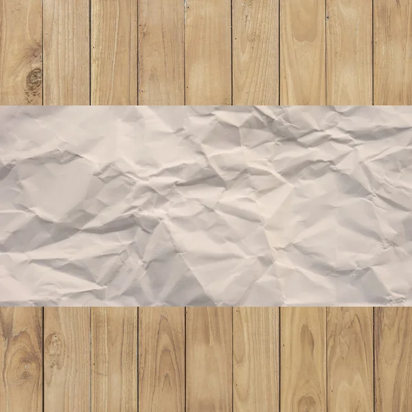 White paper on wood planks texture background wallpaper — Stock Photo, Image