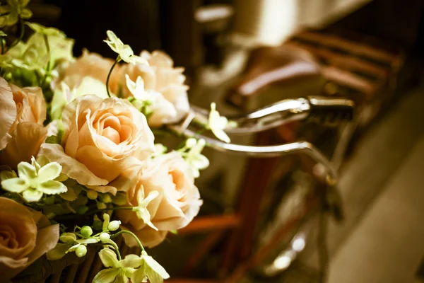 Flowers on vintage bicycle