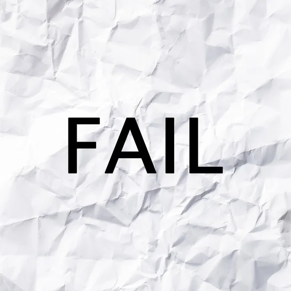 Fail concept on White paper texture and background. — Zdjęcie stockowe