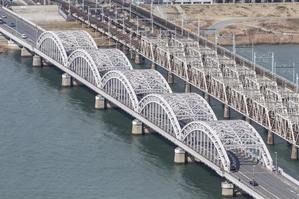 Puente de Osaka, Japón en vista superior . — Foto de Stock