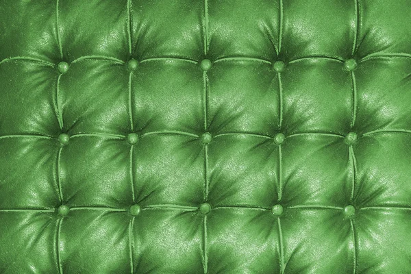 Old vintage green leather chair close up detail — Stock Photo, Image