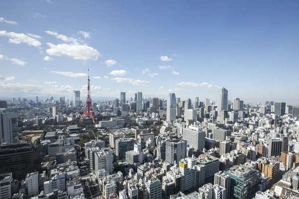 Tokyo, Japan - 19 februari 2015 - The Tokyo tower in de Kanto regio en de prefectuur Tokyo, is de eerste grootste metropool in Japan. Centrum Tokyo is zeer modern met vele wolkenkrabbers. — Stockfoto