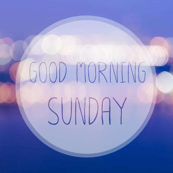 Good Morning Sunday on blur bokeh background — Stock Photo, Image