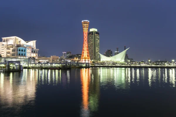 Kobe port tower at night — Zdjęcie stockowe