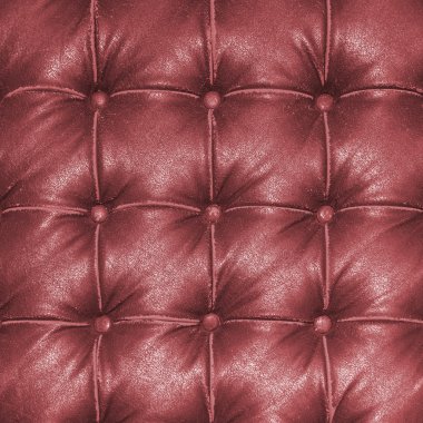 Eski vintage kırmızı deri sandalye kapatmak kadar ayrıntı