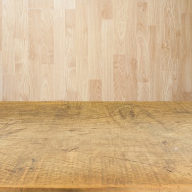 Duvar doku arka plan ile ahşap zemin