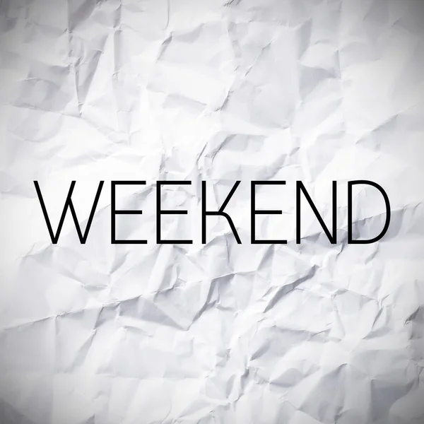 Weekend word on White paper texture and background. — Stock Photo, Image