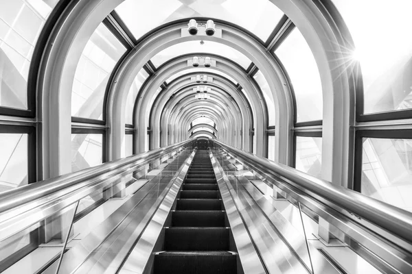 La escalera mecánica del Observatorio del Jardín Flotante en blanco y negro —  Fotos de Stock