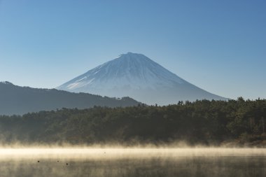 Fuji Dağı'nın saiko göletten. Yamanashi, Japan
