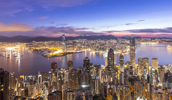 Il picco Hong Kong skyline paesaggio urbano — Foto Stock