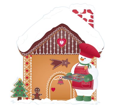 Noel kartı ile aşçı kardan adam