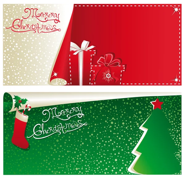Christmas horizontal banners — Stock Vector