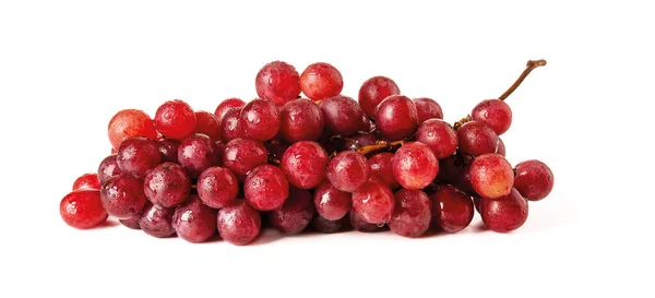 Ramo Uvas Rosadas Dulces Maduras Con Gotas Agua Aisladas Sobre —  Fotos de Stock