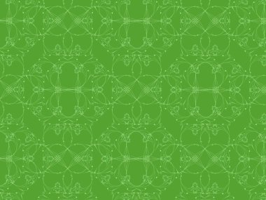 yeşil arka planda kalplerin desen