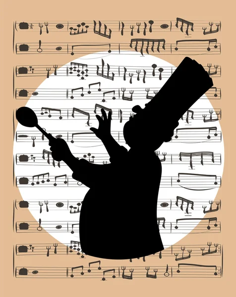 The food symphony's chef conductor Vector Graphics
