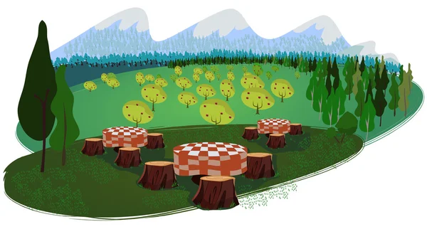 Picnic in the national park Royalty Free Stock Vectors