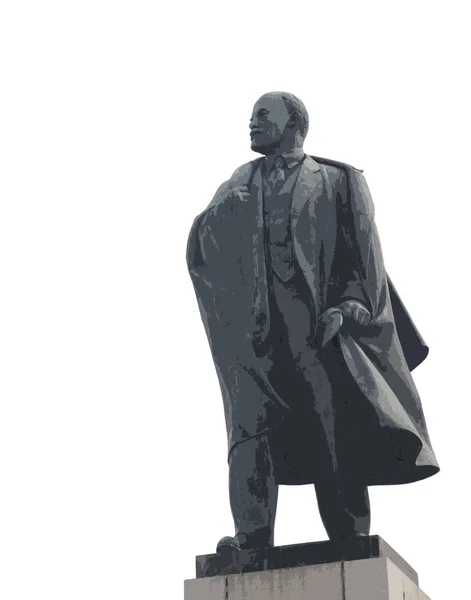 Lenin-Statue auf weißem Hintergrund — Stockfoto