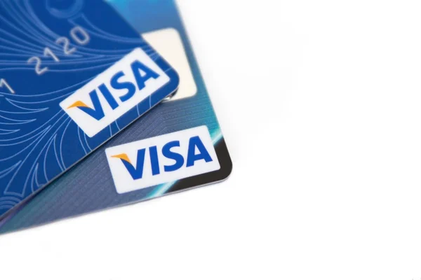 23. září 2012: Visa kreditní kartu na bílém pozadí — Stock fotografie