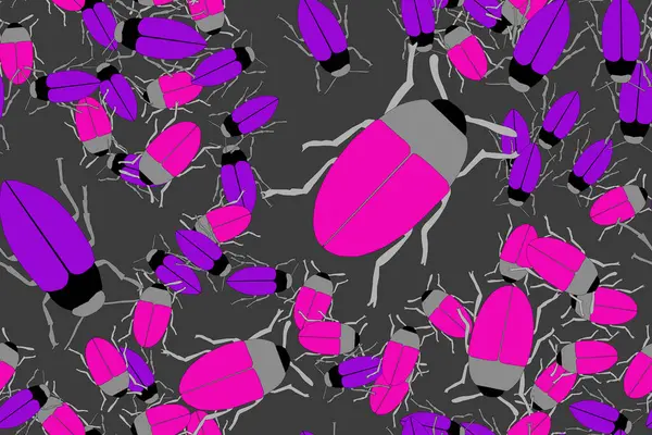 Kleur Bugs Illustratie Naadloos patroon — Stockvector
