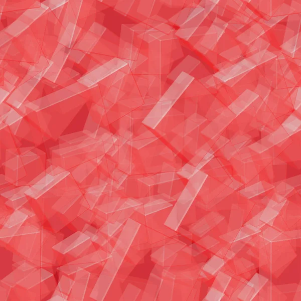 Carreaux rouges transparents Modèle sans couture, Illustration 3D — Image vectorielle