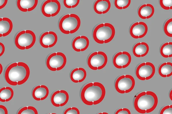 Gray Red Hemispheres Seamless Pattern — Διανυσματικό Αρχείο