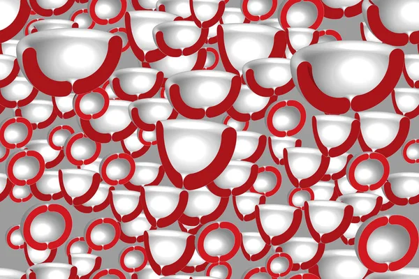 Gray Red Hemispheres Seamless Pattern — Vector de stock