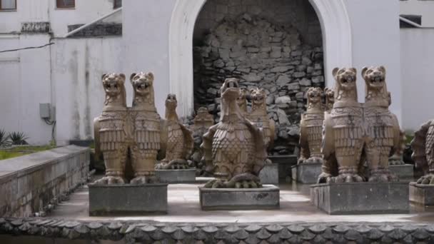 Gryphons Fountain in Sukhumi — Stock Video