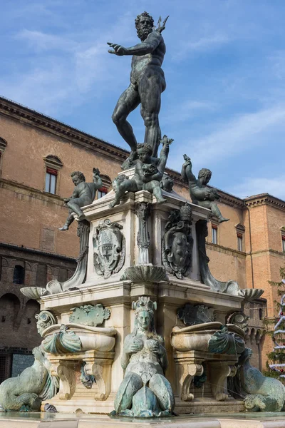 Neptunbrunnen, Symbol von Bologna — Stockfoto