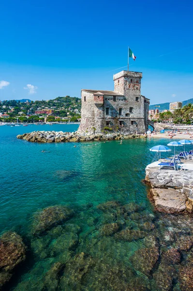 Castle Sea Built Xvi Century Village Rapallo Italian Riviera — Stock Photo, Image