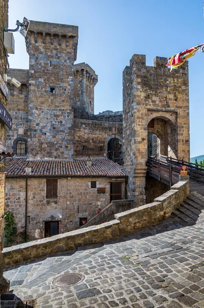 Castillo Casco Antiguo Bolsena Antiguo Pueblo Orilla Del Lago Del —  Fotos de Stock