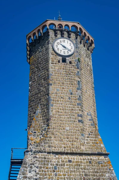 Antigua Torre Del Reloj Símbolo Del Antiguo Pueblo Marta Orillas — Foto de Stock