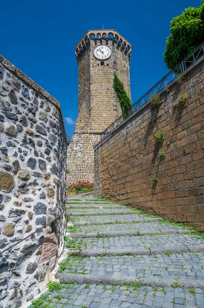 Antigua Torre Del Reloj Símbolo Del Antiguo Pueblo Marta Orillas —  Fotos de Stock