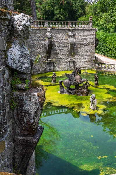 Manýristická Zahrada Překvapení Bagnaia Viterbo Střední Itálie Připisované Jacopo Barozzi — Stock fotografie
