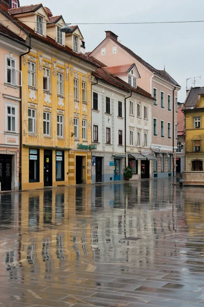 Główny plac w kranj — Zdjęcie stockowe