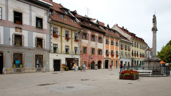 Hlavní náměstí v skofja loka — Stock fotografie