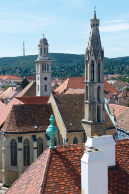 eski bir kasaba Sopron çatılar