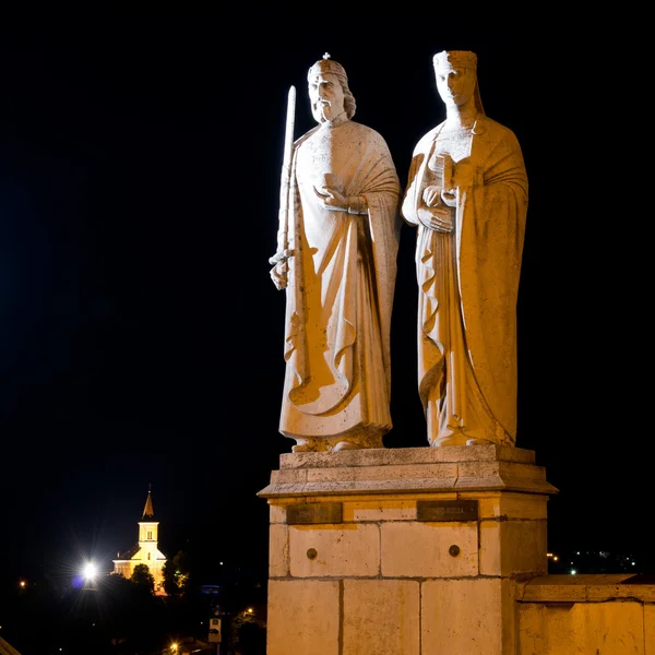 Statues du roi Étienne Ier et de la reine Gisela — Photo