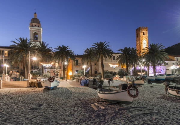 Nighttime on the Beach of Noli — Stock Photo, Image