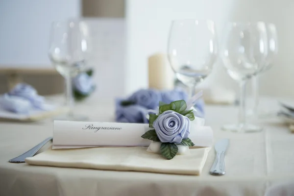 Decoratie op een bruiloft tabel — Stockfoto